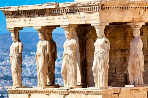 Premium Photo | Detail of Caryatid Porch on the Acropolis Athens Greece Ancient Erechtheion or ...