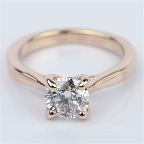 1 Carat Diamond Ring In 18K Rose Gold | Round Diamond