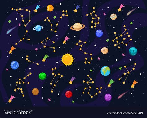 Space background with stars and planets Royalty Free Vector