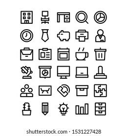 Office Icon Set Outline Style Any Stock Illustration 1531227428 ...