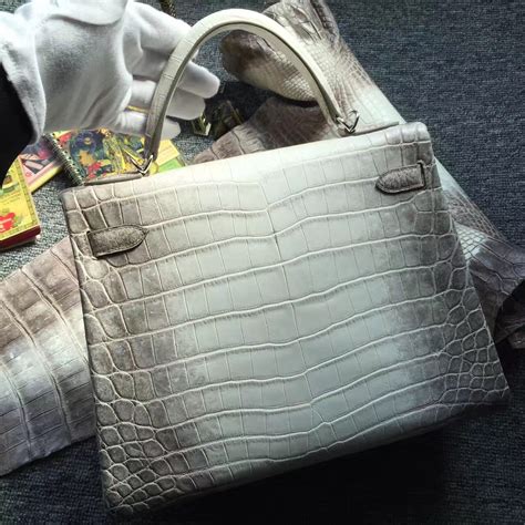 Noble Women's Bag Hermes Himalaya Crocodile Leather Retourne Kelly Bag32CM - H Factory Birkin