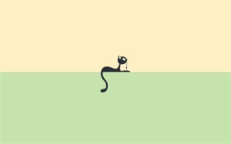 Wallpaper Original Cat Drawing Black Green Background Download | Minimalist wallpaper, Cute ...