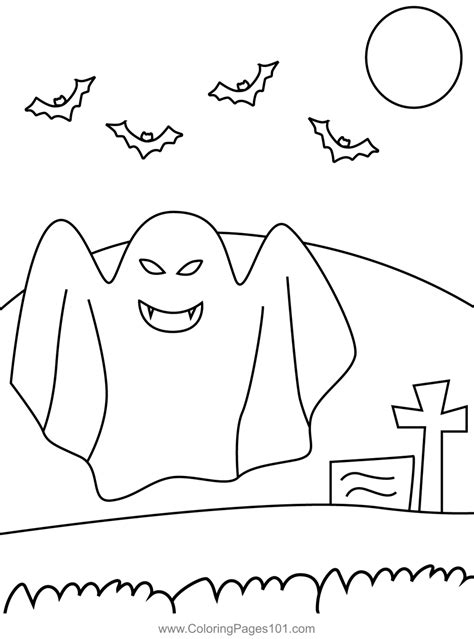 Smiling Ghost Coloring Page for Kids - Free Halloween Printable Coloring Pages Online for Kids ...