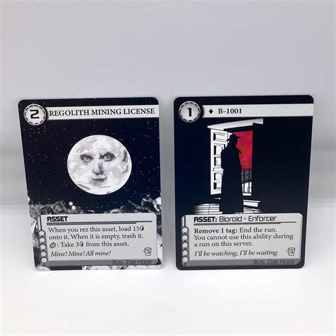 B-1001 and Regolith Mining License combo Pack 6 Cards 2x Playsets for Netrunner / Custom Edit ...