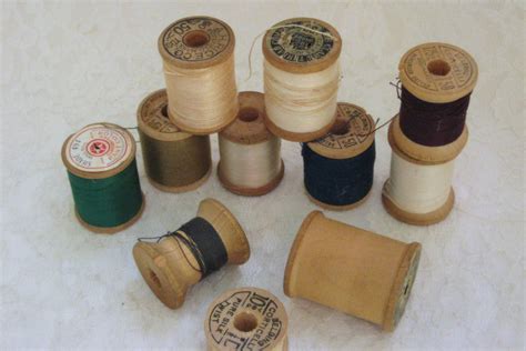 Nice Vintage Old Wooden Thread Spools by gracealleytreasures