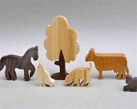 Farm Animal Play Set Wooden Block Toys for Children Kids - Etsy