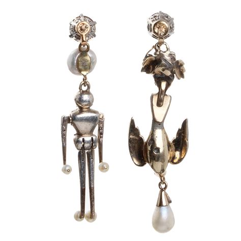 Victorian Era Diamond Figural Earrings | Bell and Bird