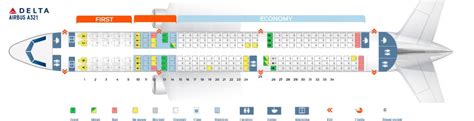 Seat map Airbus A321-200 "Delta Airlines". Best seats in the plane