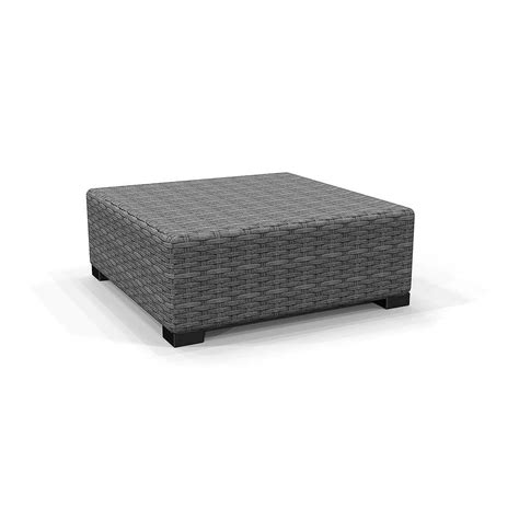 Hampton Bay Commercial Gray Wicker Outdoor Patio Ottoman | The Home Depot Canada