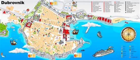 Dubrovnik tourist map - Ontheworldmap.com