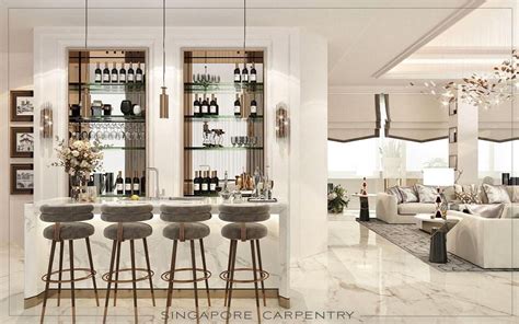 5 Stylish & Modern Dry Kitchen / Home Bar Ideas for Your Interior - Carpentry Singapore