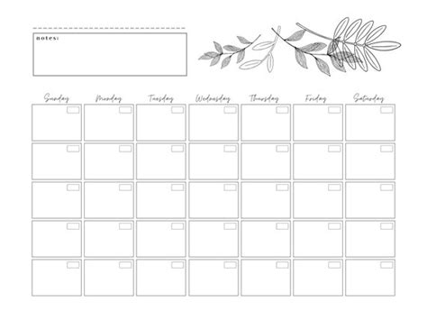 Monthly Calendar Printable Individual Month Planner | Etsy UK