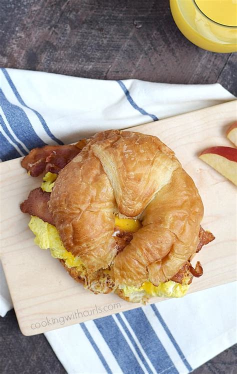 Bacon Egg and Cheese Croissant - Cooking with Curls