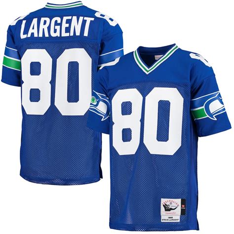 Men's Mitchell & Ness Steve Largent Blue Seattle Seahawks 1985 Throwback Authentic Jersey