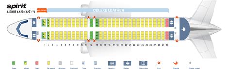 Seat map Airbus A320-200 Spirit Airlines. Best seats in the plane