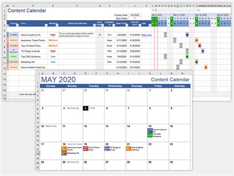 Content Calendar Excel Template Social Media Content Planner | lupon.gov.ph