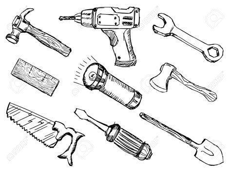 Hand Tools Sketch at PaintingValley.com | Explore collection of Hand Tools Sketch