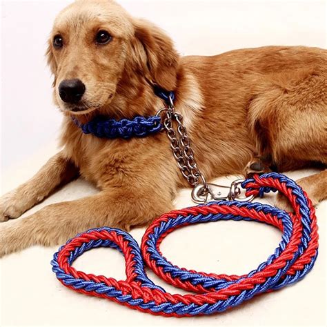 HOT High Quality Nylon Large Dog Leashes Pet Traction Rope Collar Set For Big Dogs Collars Leads ...