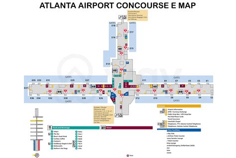 Atlanta Airport Terminal Map - Atlanta Airport Food, Shops Guide