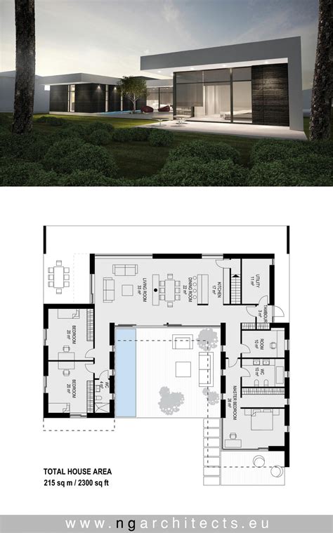 Floor Plan for Modern House Pin On Modern House Plans | Villa design, Modern architecture house ...