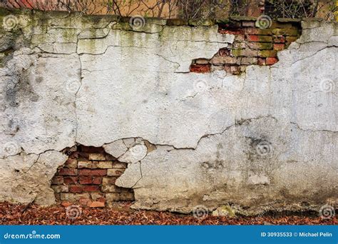 Brick Wall Cracked Plaster Stock Photos - Image: 30935533