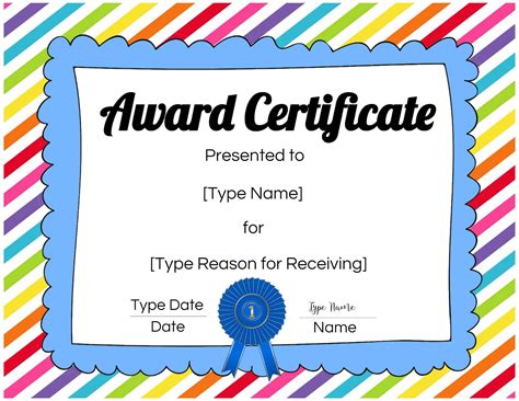 Free Custom Certificates for Kids | Customize Online & Print at Home