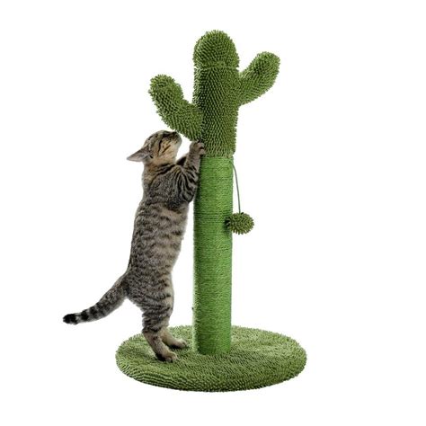 Foobrues Cactus Cat Scratching Post with Natural Sisal Ropes, Interactive Ball, Cat Scratcher ...