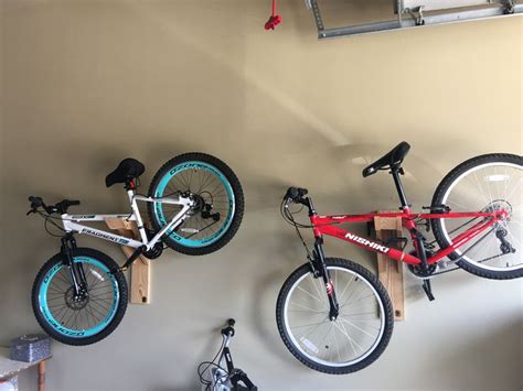 Garage organization wood bicycle rack. DIY wall bike rack | Bike rack wall, Diy bike rack ...