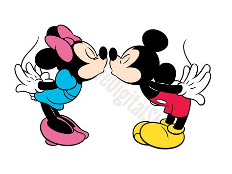 Mickey & Minnie Kissing SVG Mouse SVG Cut File Digital | Etsy