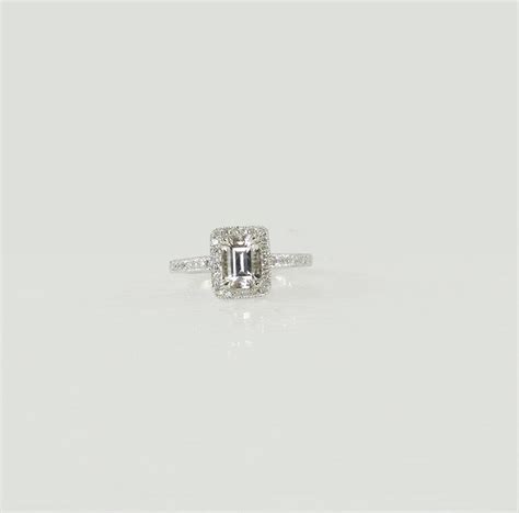 White Gold Halo Ring Conflict Free Herkimer Diamonds New York Gems