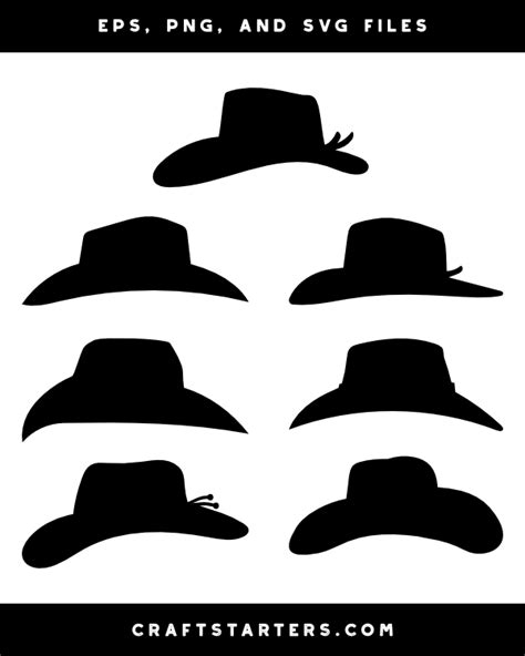 Cowboy Hat Side View Silhouette Clip Art