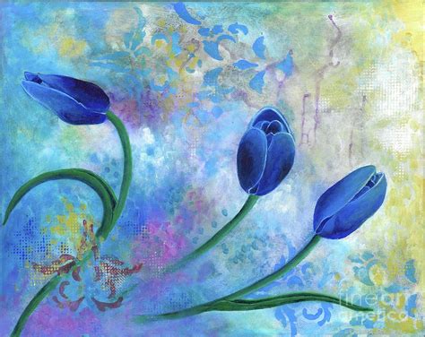 Blue Tulips Painting by Arathi Ma - Fine Art America