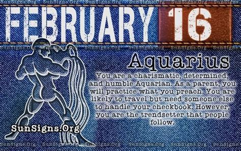 February 16 - Aquarius Birthday Horoscope Personality & Meanings | Sun Signs