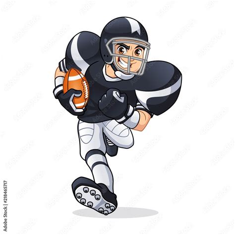 American football player running cartoon character design vector illustration Stock Vector ...