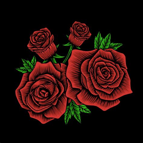 Rose Flower Vintage Vector Free | Best Flower Site