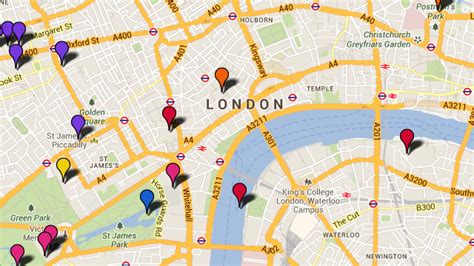 Tourist Map Of London Sites - Gennie Clementine