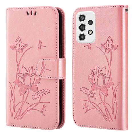 For Samsung Galaxy A23 5G Lotus Embossed Leather Phone Case (Pink) – Alexnld.com