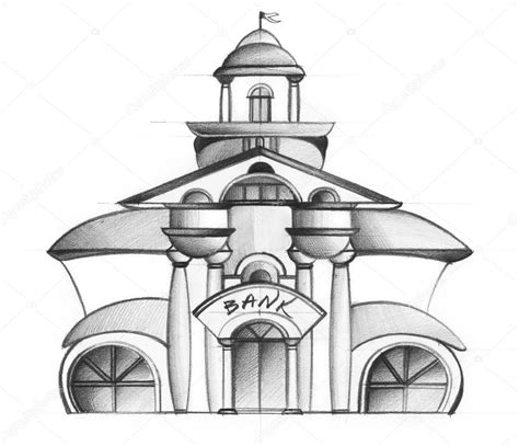 Sketch of bank building — Stock Photo © allween #59578335