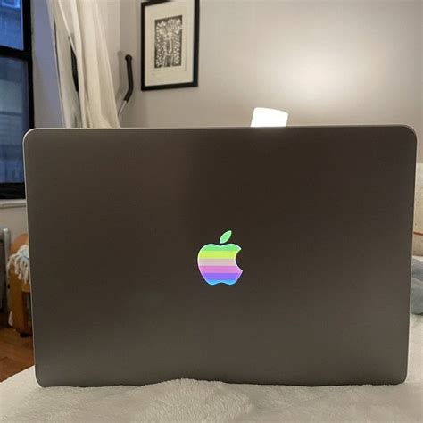 Retro Apple Logo Sticker, MacBook Pro Logo MacBook Air Sticker MacBook Vinyl Apple Logo Sticker ...