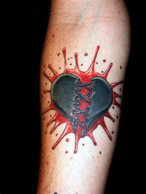 40 Broken Heart Tattoo Designs For Men - Split Ink Ideas