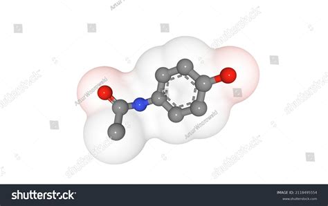 3d Structure Paracetamol Acetaminophen Rendered Ballandstick Stock Illustration 2118495554 ...