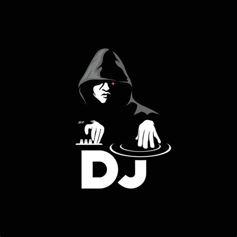 DJ logo with hoodie man, Design element for logo, poster, card, banner, emblem, t shirt. Vector ...