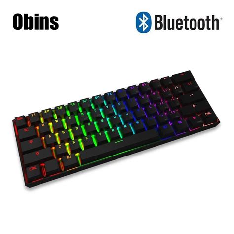 Obins Anne Pro CK101 Wired Wireless Bluetooth Mechanical Keyboard RGB Backlit Light Gaming ...