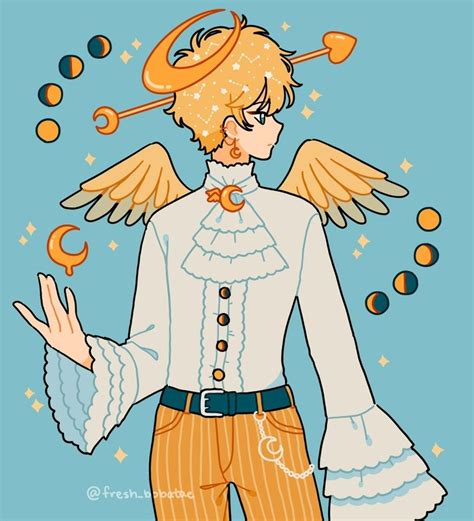 golden angel, an art print by fresh_bobatae - INPRNT Arte Do Kawaii, Kawaii Art, Cute Art Styles ...