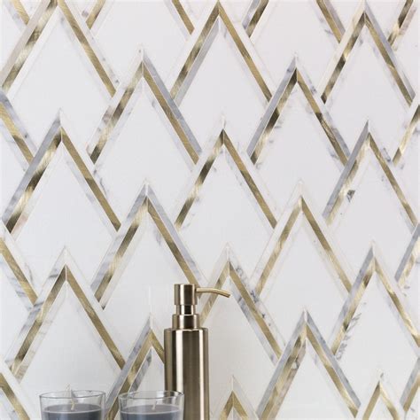 White and Gold Tile - VZAG by Vanessa Deleon | TileBar.com