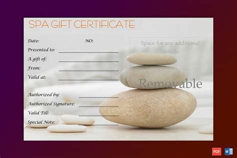 A Simple Day at the Spa Gift Certificate Template - GCT | Spa gift certificate, Gift certificate ...