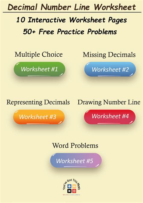 5 Free Decimal Number Line Worksheets | Fun Activities