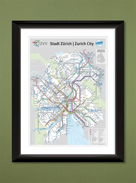 Zurich Tram & Bus Line subway/transit Map 12x16 Heavyweight Art Print - Etsy