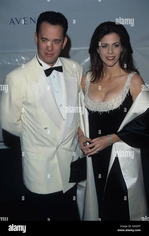 TOM HANKS with wife Rita Wilson.Fire and Ice Ball in Los Angeles , Ca. 1997.k10694tr.(Credit ...