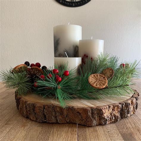 Yule log Centerpiece | Christmas centerpieces diy, Log centerpieces, Christmas crafts decorations